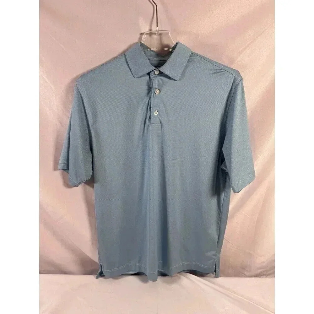 Footjoy Polo Shirt Mens Medium Blue White Striped Golf Polo